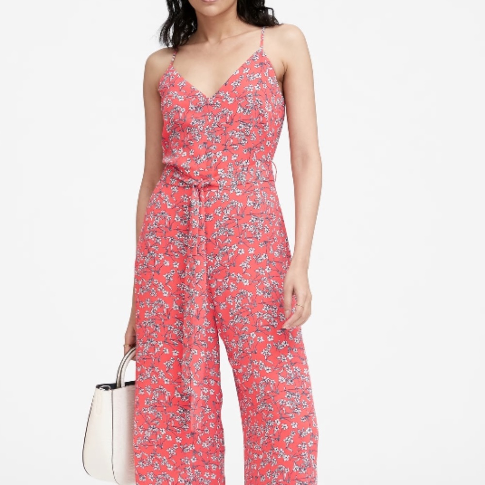 Banana Republic floral cropped jumpsuit